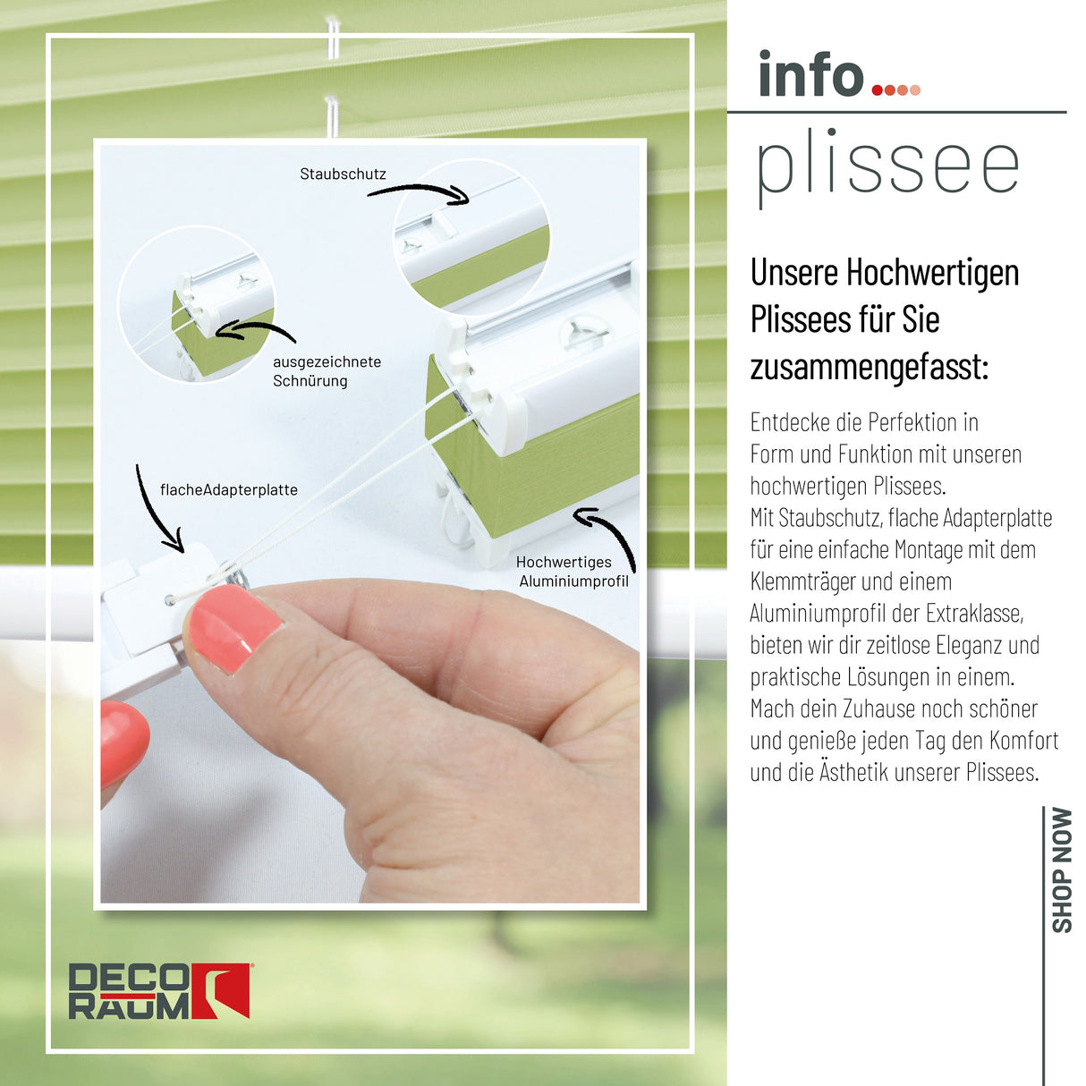 Plissee Basic Klemmfix – Standardgrößen ohne Bohren