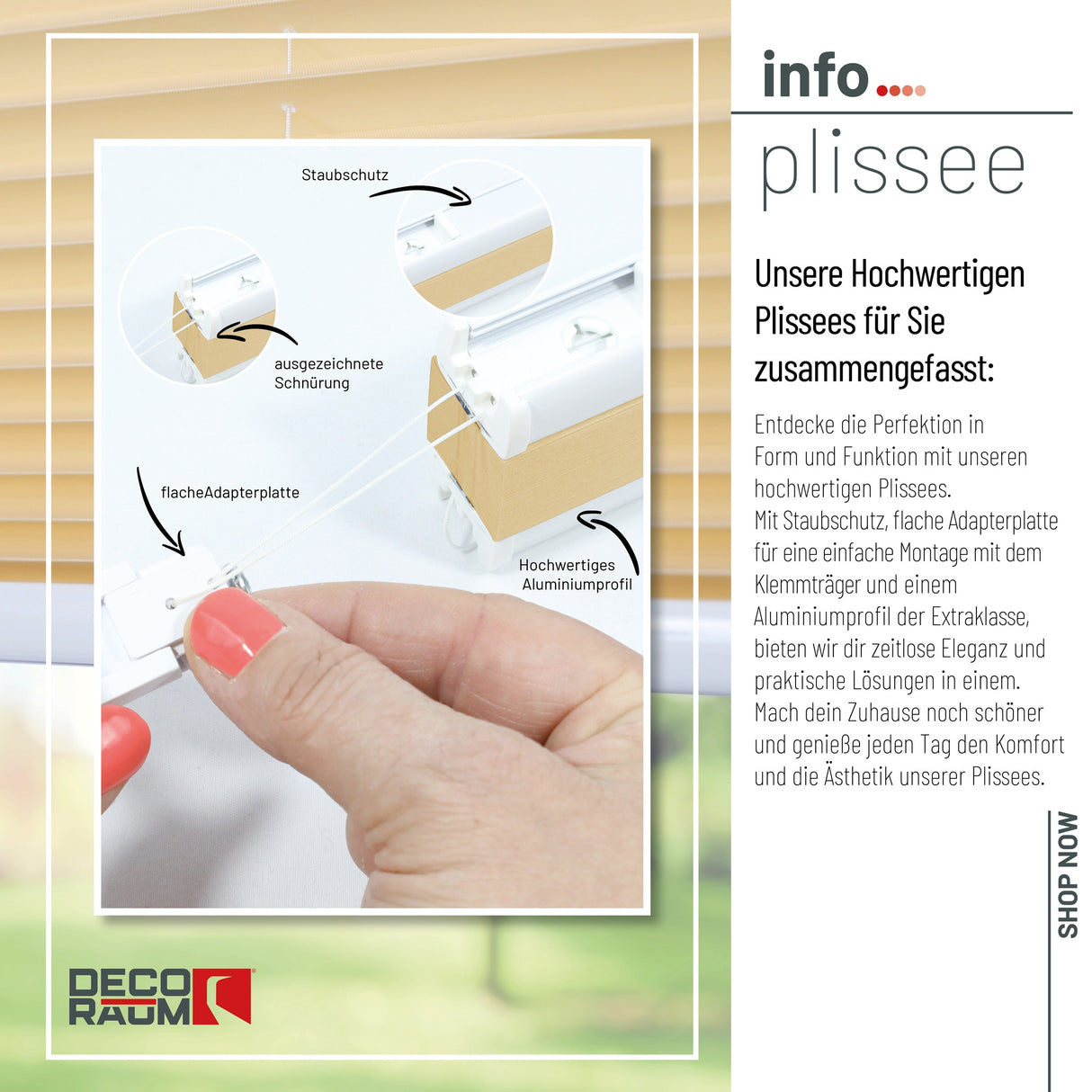 Plissee Basic Klemmfix – Standardgrößen ohne Bohren