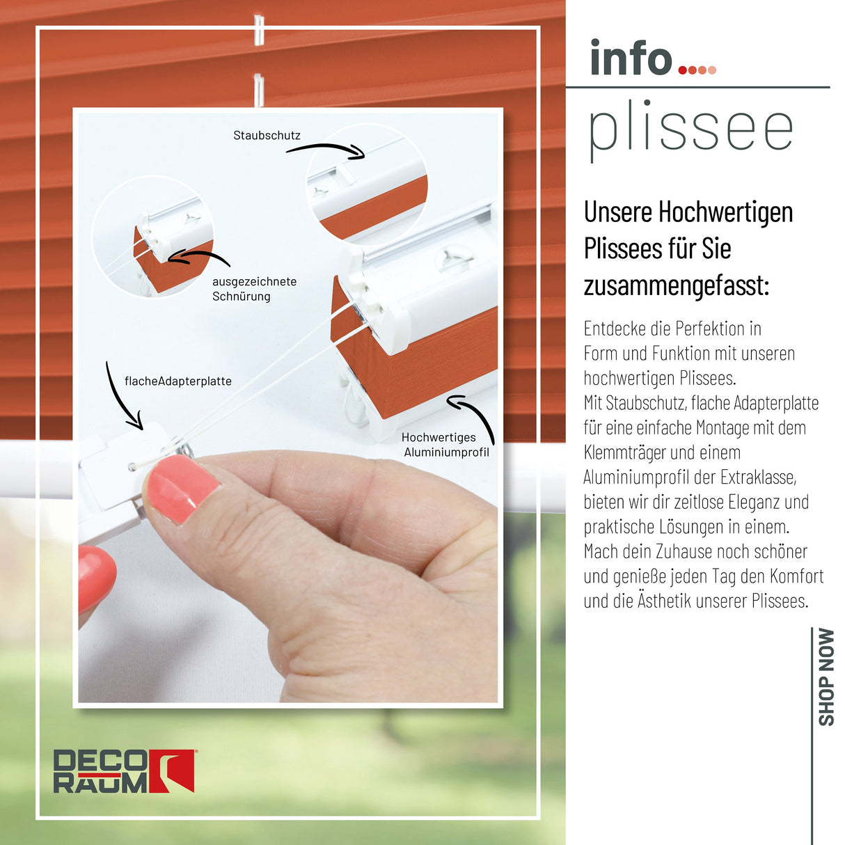 Plissee Basic Klemmfix – Standardgrößen ohne Bohren