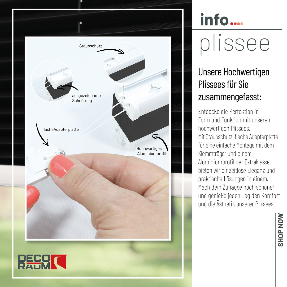Plissee Basic Klemmfix – Standardgrößen ohne Bohren