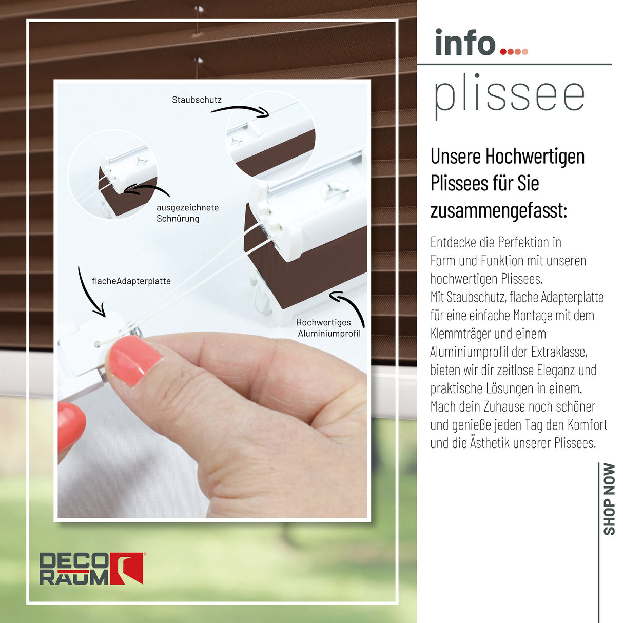 Plissee Basic Klemmfix – Standardgrößen ohne Bohren