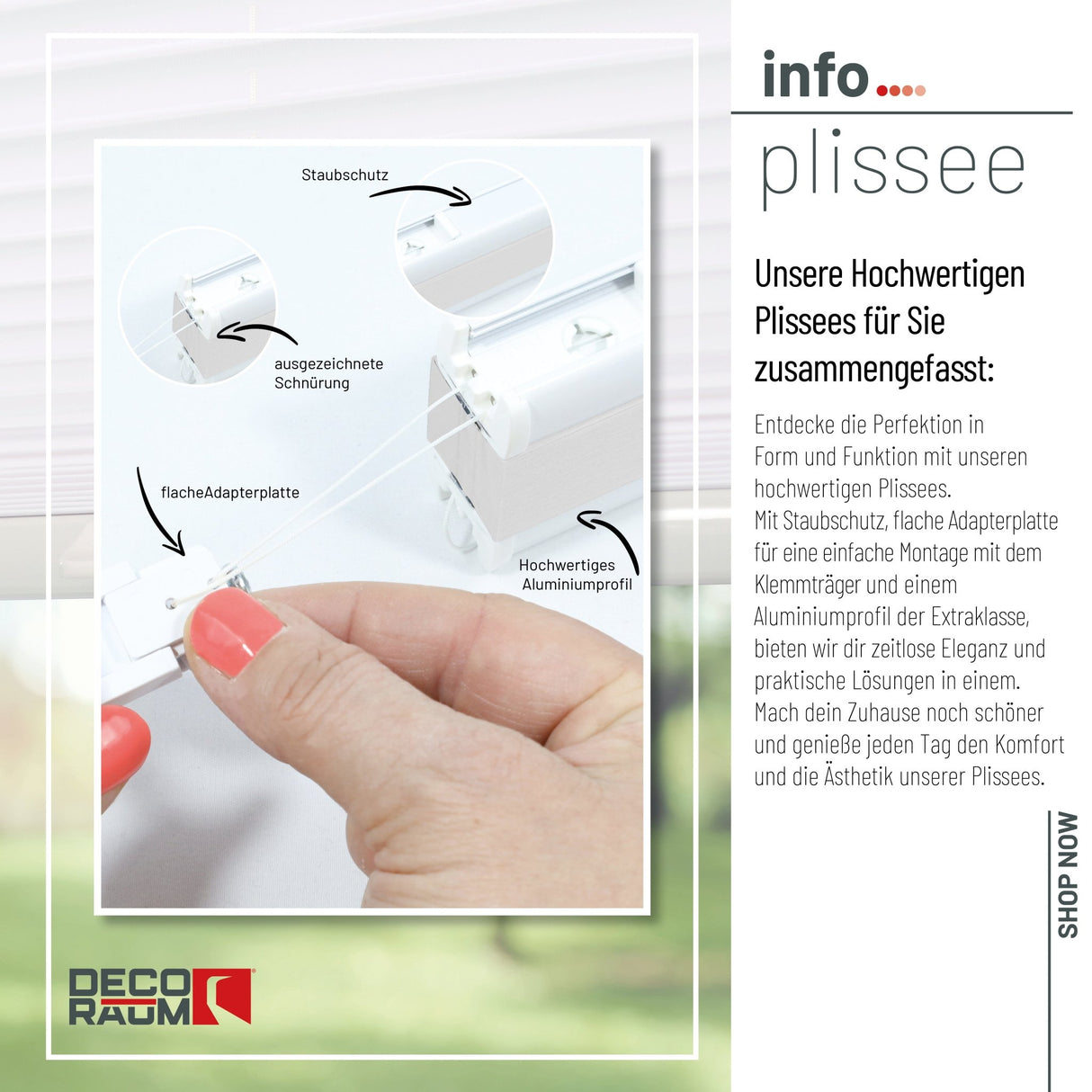 Plissee Basic Klemmfix – Standardgrößen ohne Bohren