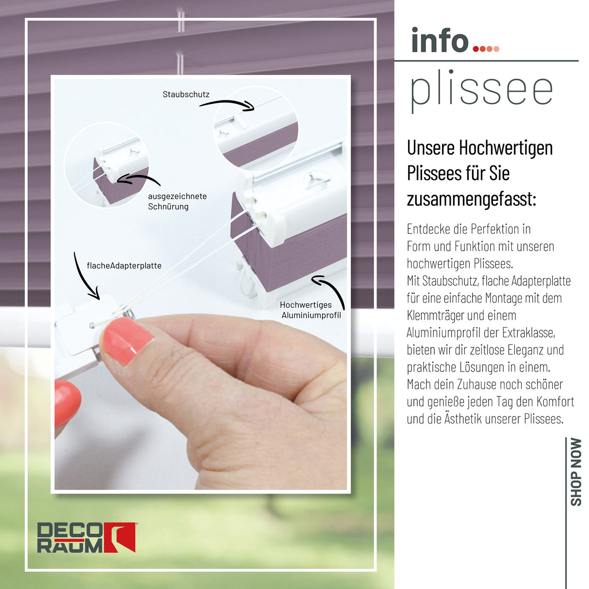 Plissee Basic Klemmfix – Standardgrößen ohne Bohren