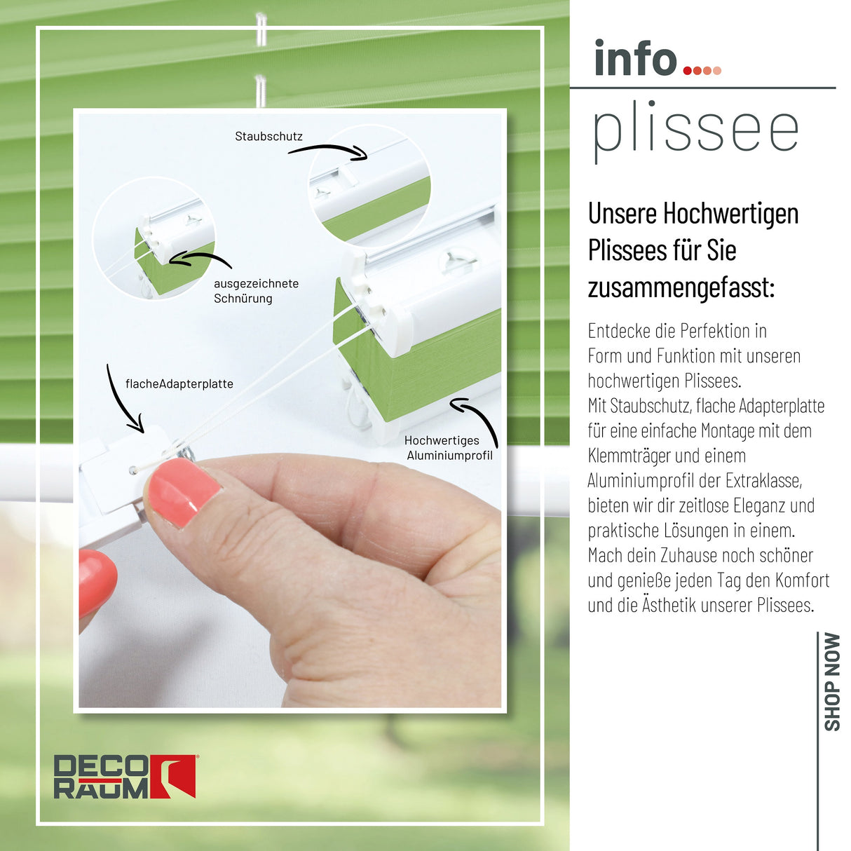 Plissee Basic Klemmfix – Standardgrößen ohne Bohren