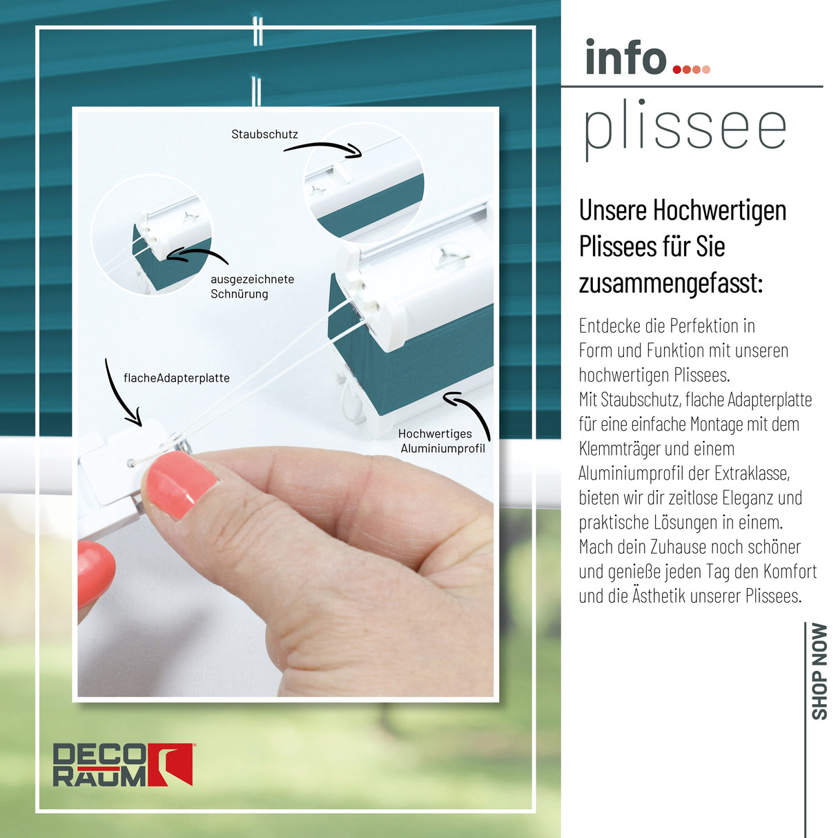 Plissee Basic Klemmfix – Standardgrößen ohne Bohren