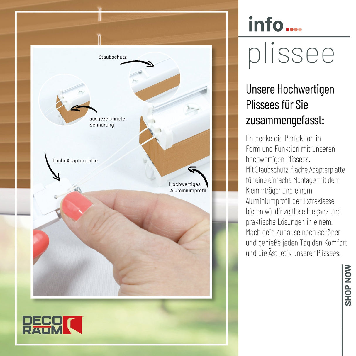 Plissee Basic Klemmfix – Standardgrößen ohne Bohren