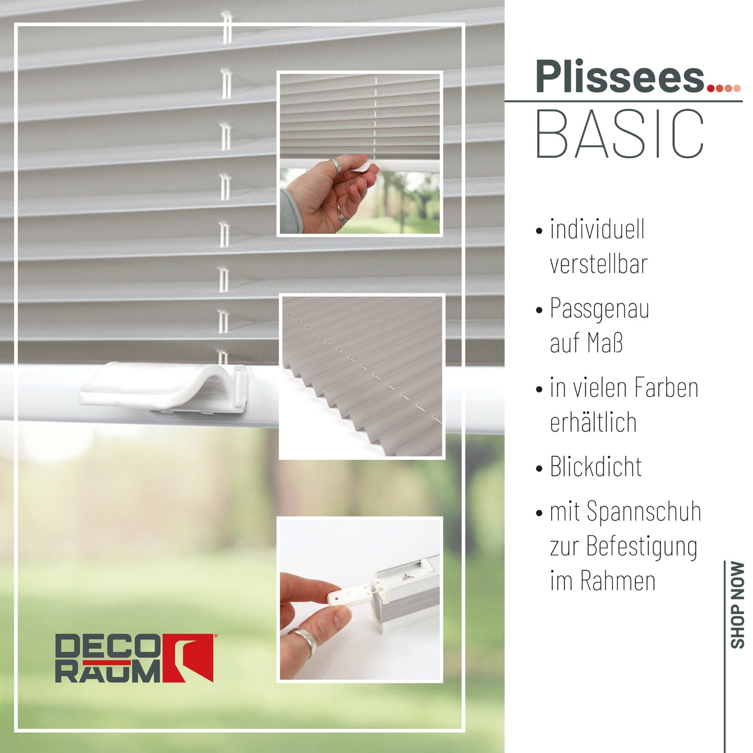 Plissee Basic Blickdicht nach Maß