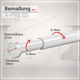 X-press Spannstange ausdrehbar Weiß
