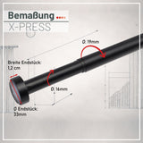 X-press Spannstange ausdrehbar Schwarz