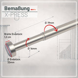 X-press Spannstange ausdrehbar Edelstahl-optik