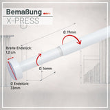 X-press Spannstange ausdrehbar Weiß