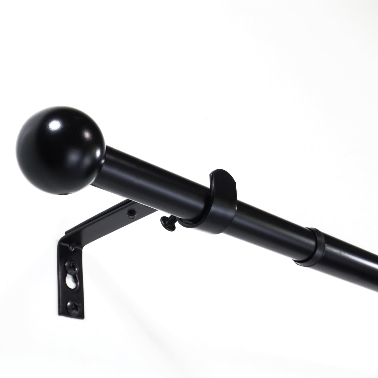 Gardinenstange ausziehbar Flexa Schwarz-matt Endstück Kugel 16/19mm