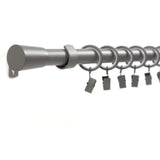 Gardinenstange 19mm 1-läufig Grau mit Kegel Komplett-Set- Serie Liya