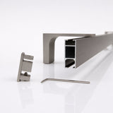 Curtain rail inner track made to measure 1-track stainless steel look - Series Loft
