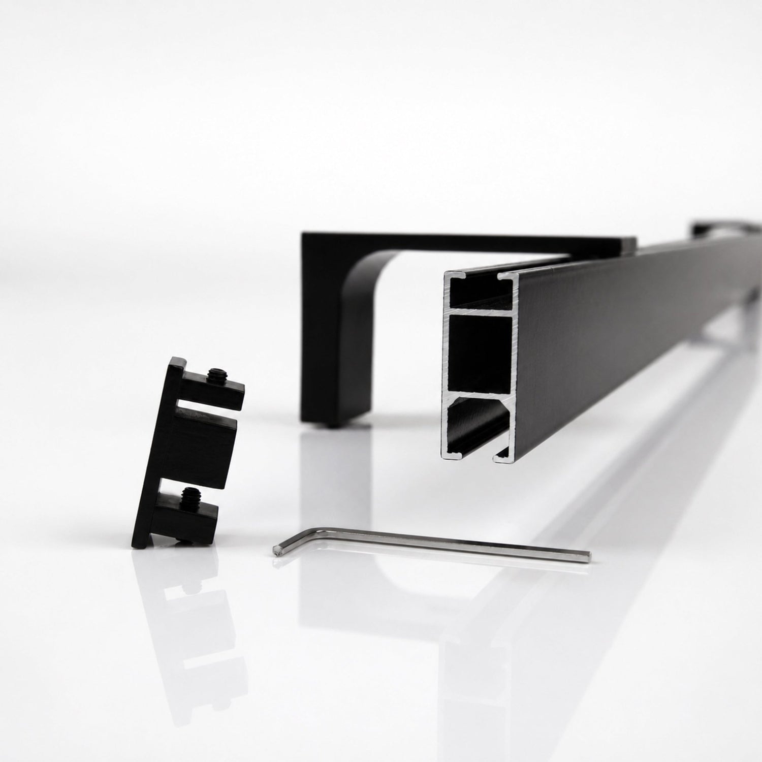 Curtain rail inner track made to measure 1-track black - Loft series