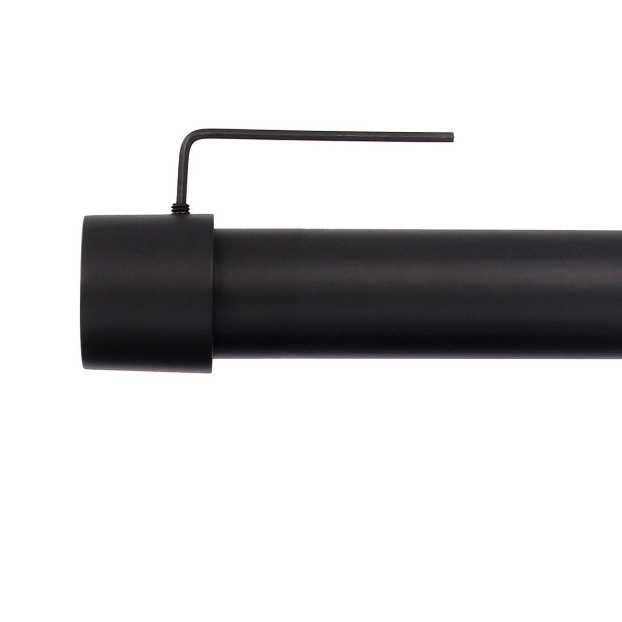 Custom-made curtain rod 25mm 1-track black matt with cap - Style series