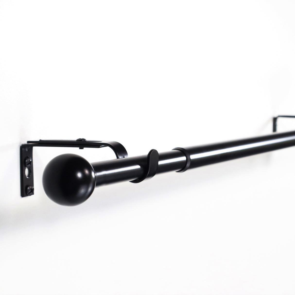 Gardinenstange ausziehbar Flexa Schwarz-matt Endstück Kugel 16/19mm