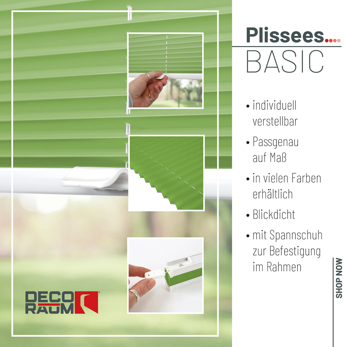 Plissee Basic Blickdicht nach Maß