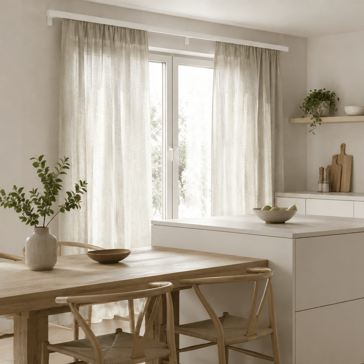 Curtain rail inner track white loft