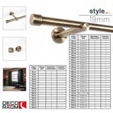 Custom-made curtain rod 25mm 1-track black matt with cap - Style series