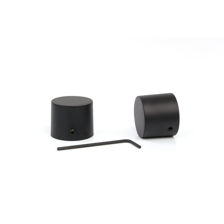 Gardinenstange Style 25mm Schwarz-matt mit Kappe
