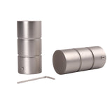 Custom-made curtain rod 25mm 1-track stainless steel look with cylinder - Style series