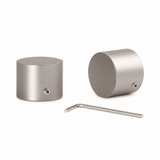 Curtain rod style in stainless steel look end piece cap 25mm