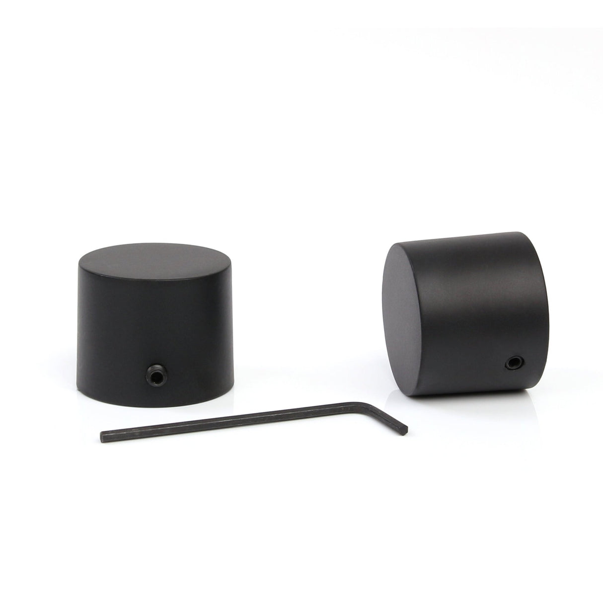 Custom-made curtain rod 25mm 1-track black matt with cap - Style series