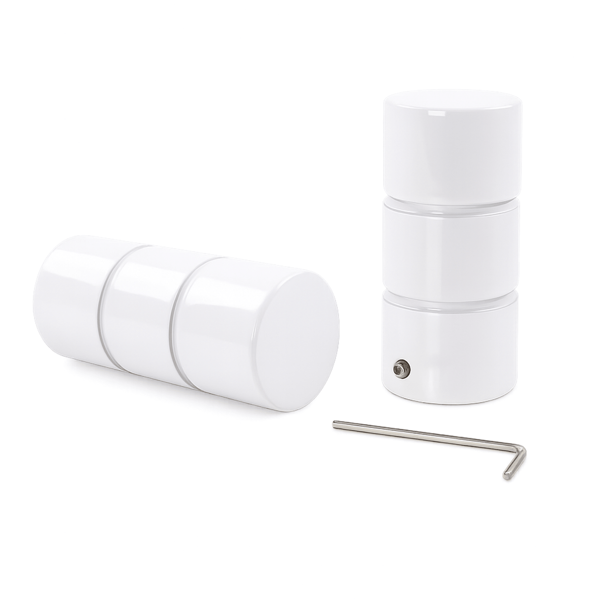Embout style tringle à rideau aspect inox cylindre 25mm