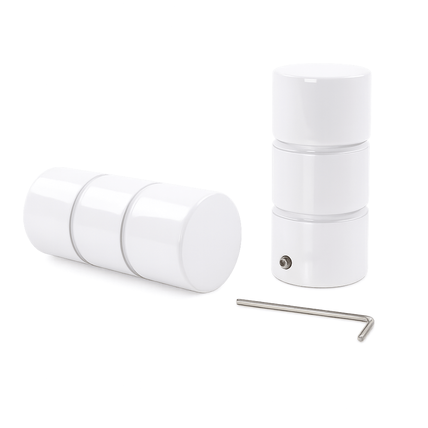 Embout style tringle à rideau aspect inox cylindre 25mm