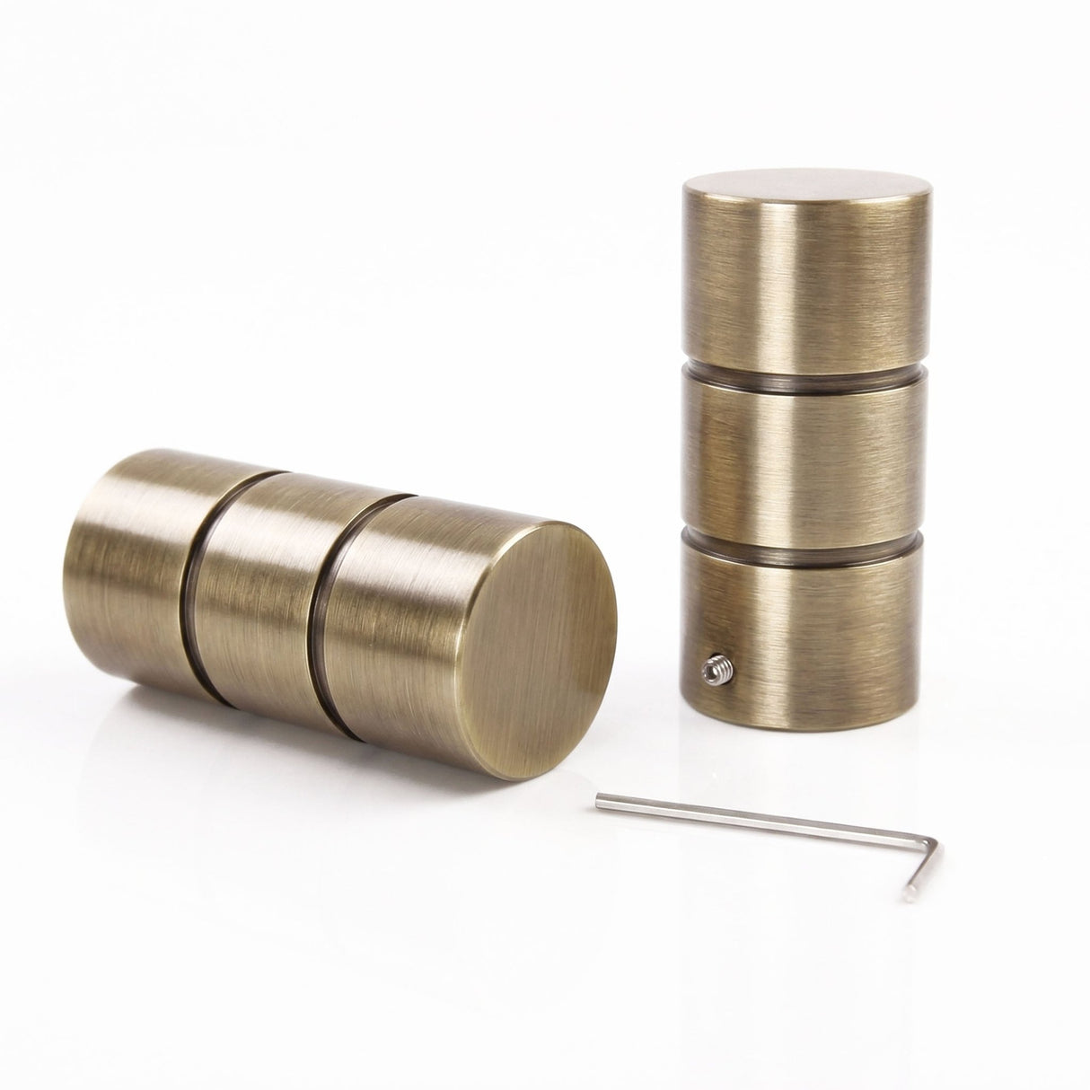Embout style tringle à rideau aspect inox cylindre 25mm