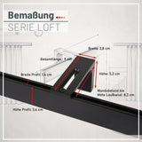 Curtain rail inner track made to measure 1-track black - Loft series