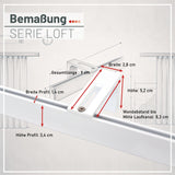 Curtain rail inner track white loft