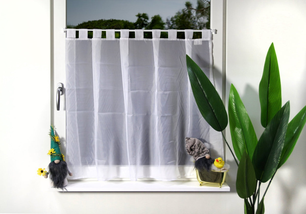 Vitragenstangen Set mit Gardine und Klebehaken – Deco-Raum®