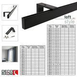 Curtain rail inner track made to measure 1-track black - Loft series