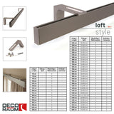 Curtain rail inner track made to measure 1-track stainless steel look - Series Loft