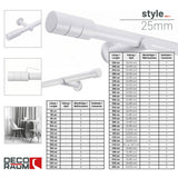 Embout style tringle à rideau aspect inox cylindre 25mm