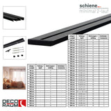 Gardinenschiene Innenlauf auf Maß 2-läufig Schwarz - Serie Minimal