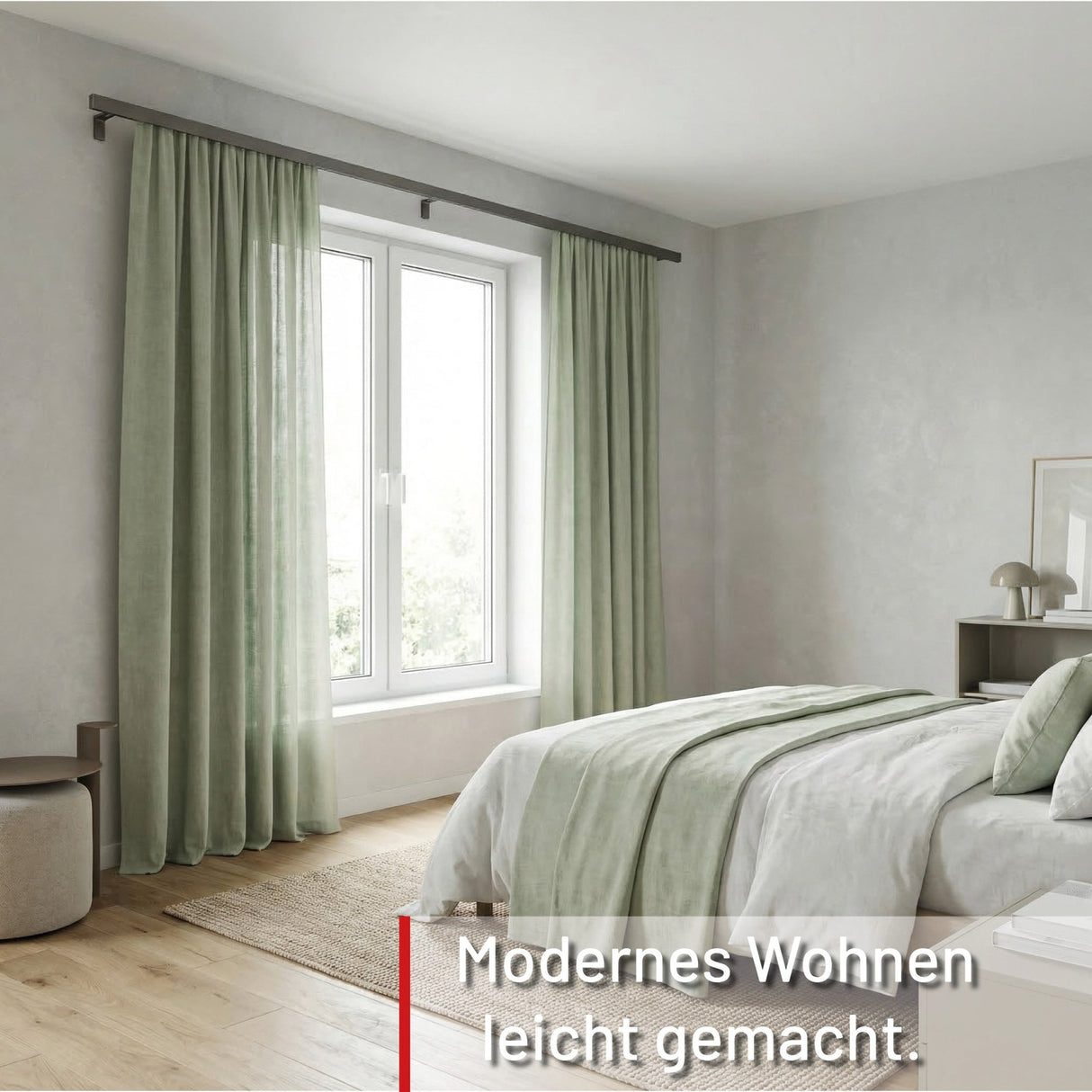 Curtain rail inner track made to measure 1-track stainless steel look - Series Loft
