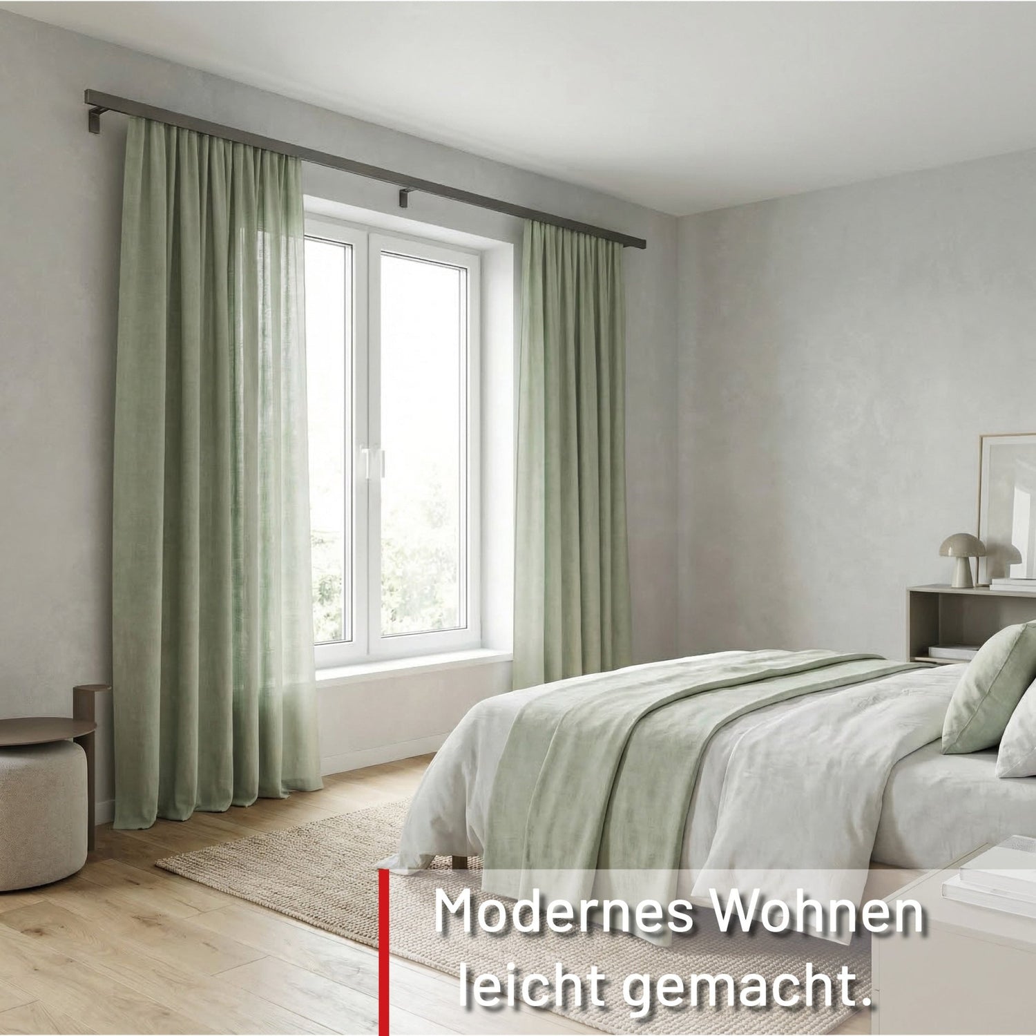 Curtain rail inner track made to measure 1-track stainless steel look - Series Loft