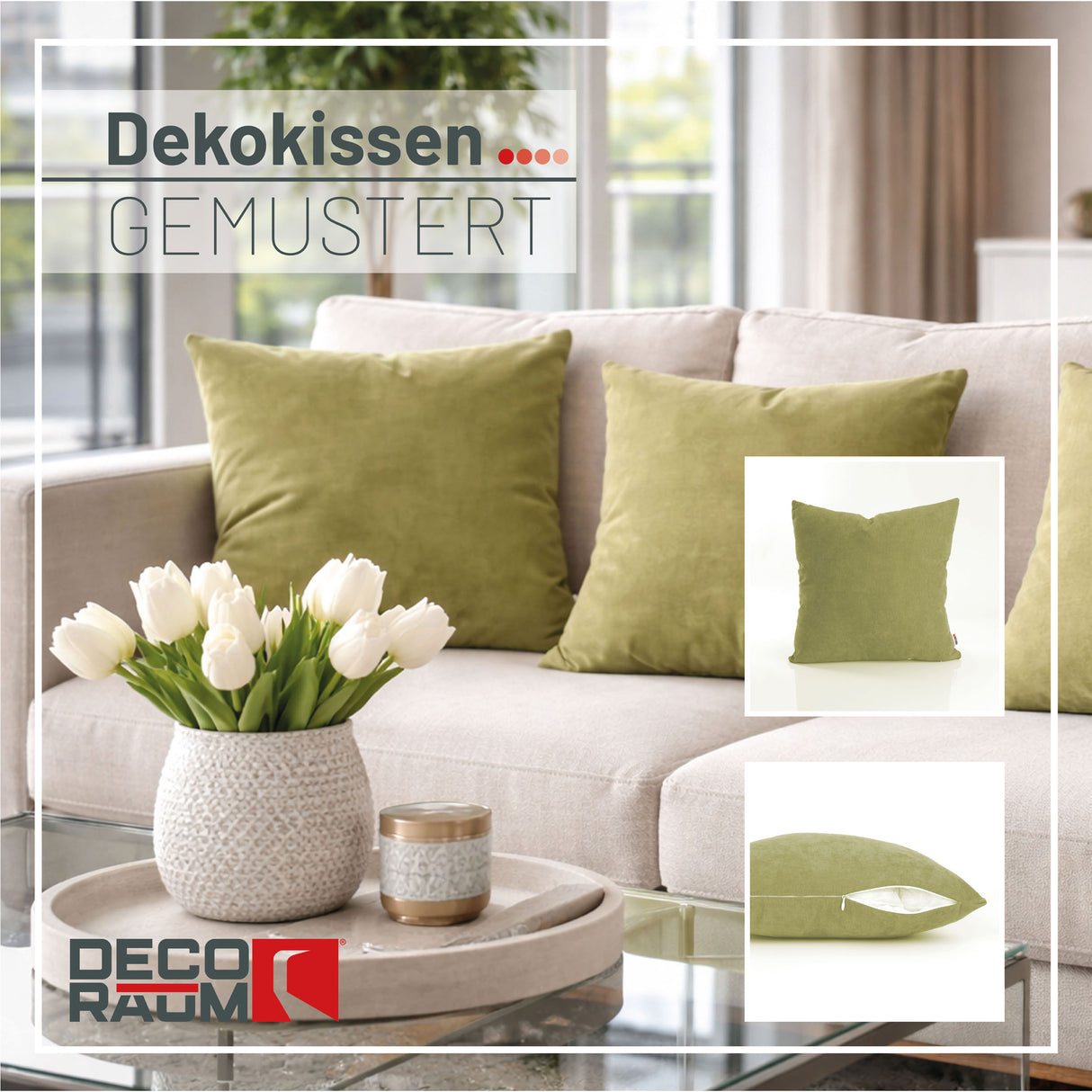 Coussin décoratif uni vert