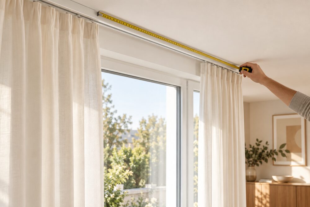 Gardinenschiene an der Decke ausmessen